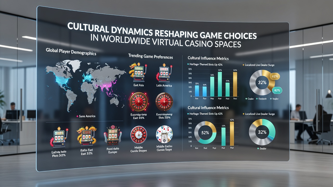 Diverse group of international players participating in culturally themed virtual table games