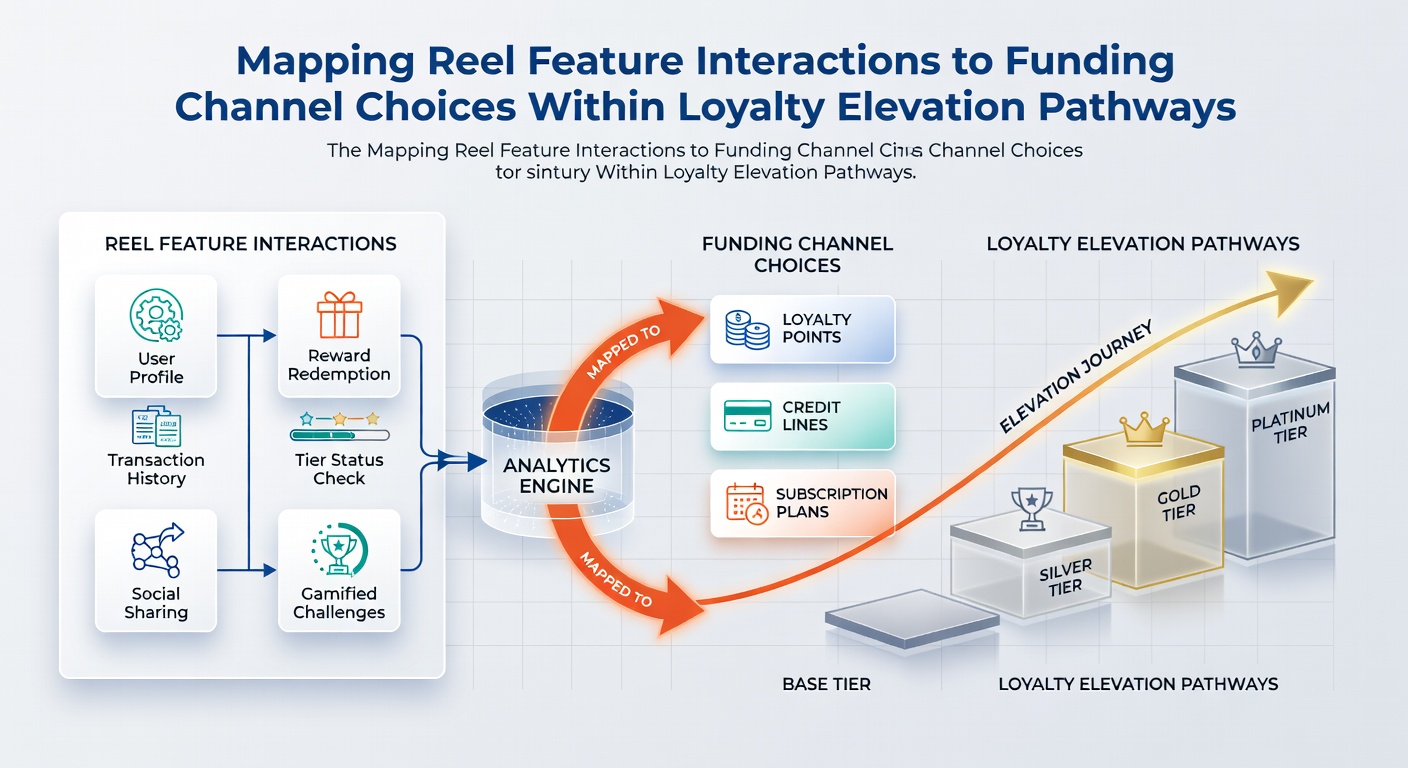 Infographic illustrating loyalty pathway stages linked to reel interactions and payment channel options
