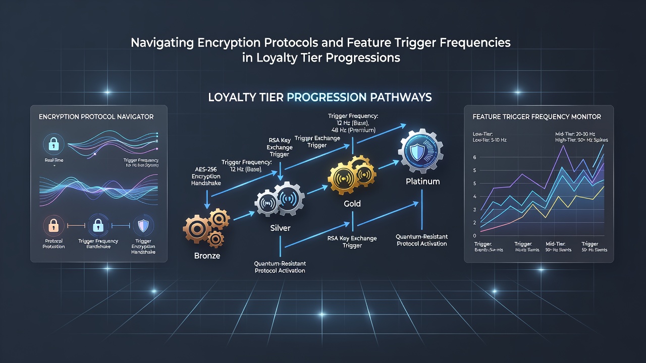 Feature trigger data streams feeding into encrypted loyalty tracking systems