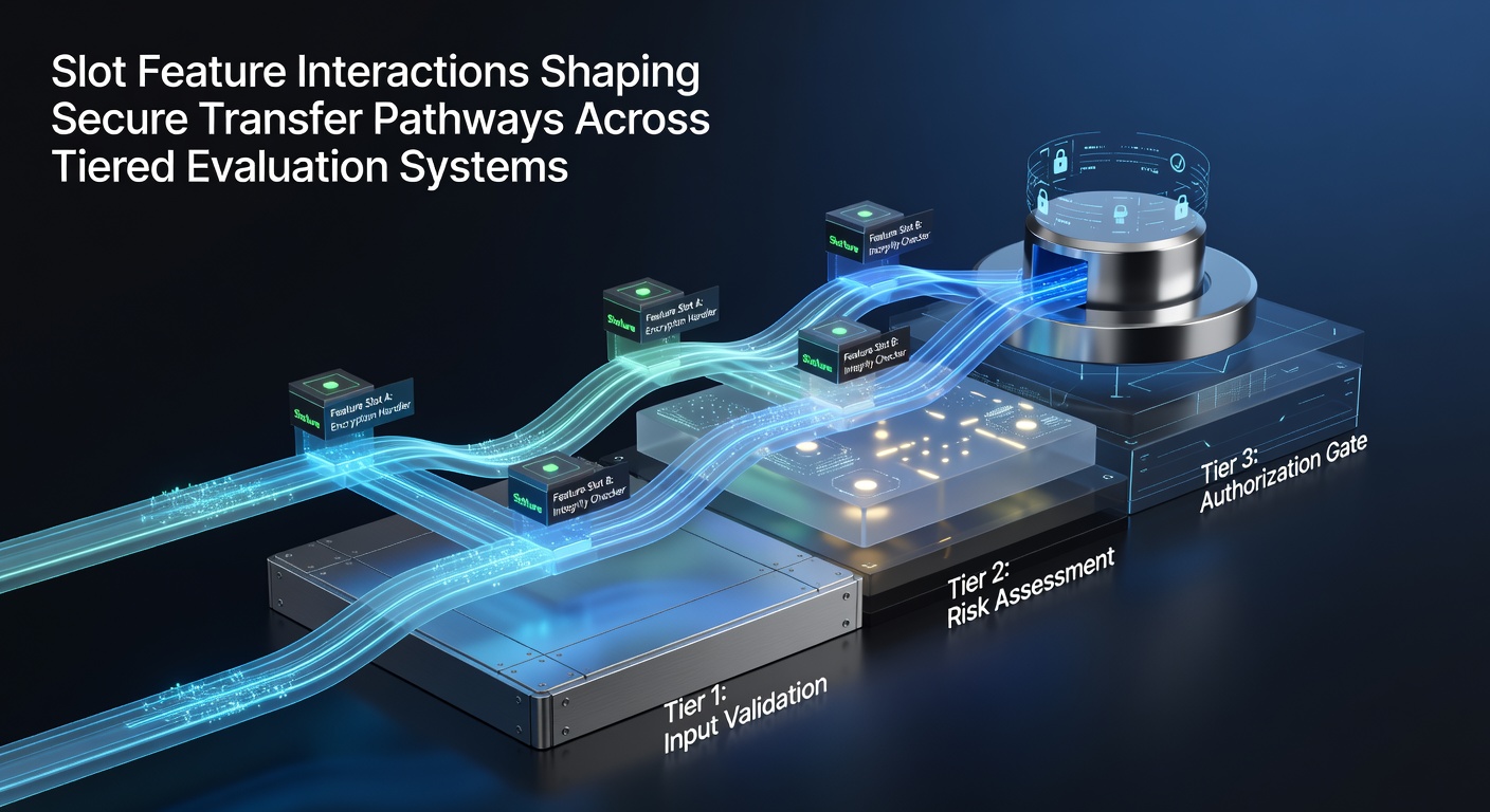 Diagram showing slot feature interactions with secure transfer pathways in tiered systems