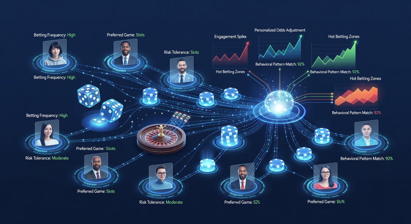 AI algorithms mapping user behavior patterns across digital wagering platforms with data visualization overlays