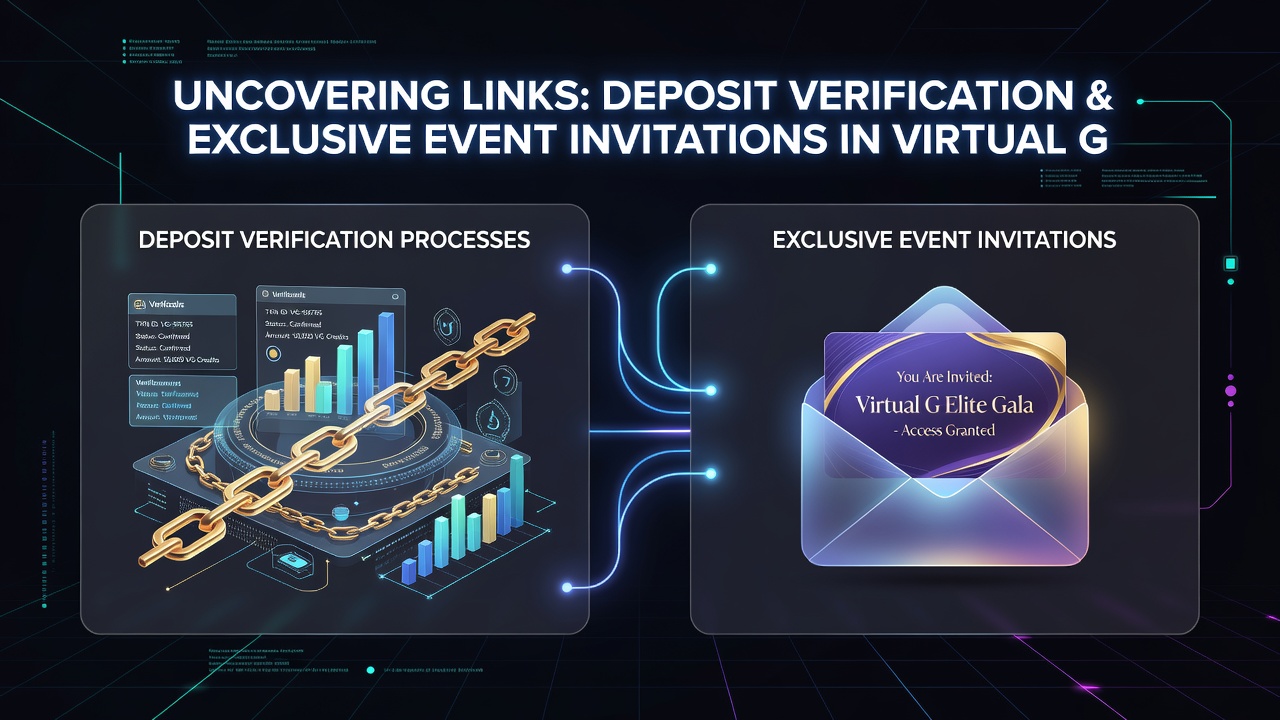 Virtual gaming event invitation screen displaying exclusive access after verified deposit